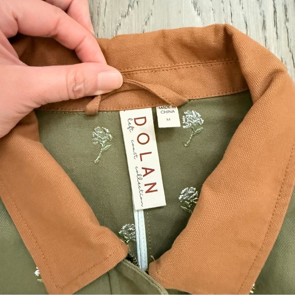 Anthropologie Dolan Left Coast Floral Embroidered Barn Jacket Green Medium - Picture 7 of 12